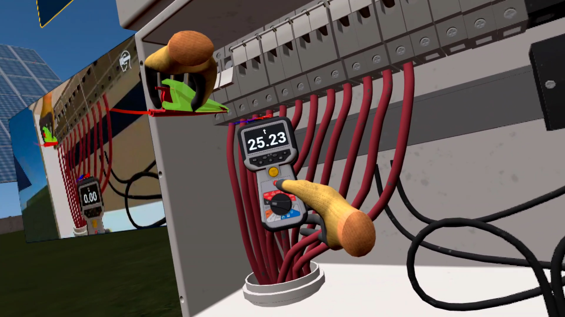 VR image of using a megohmmeter