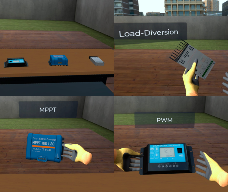 Collage of PV charge controllers