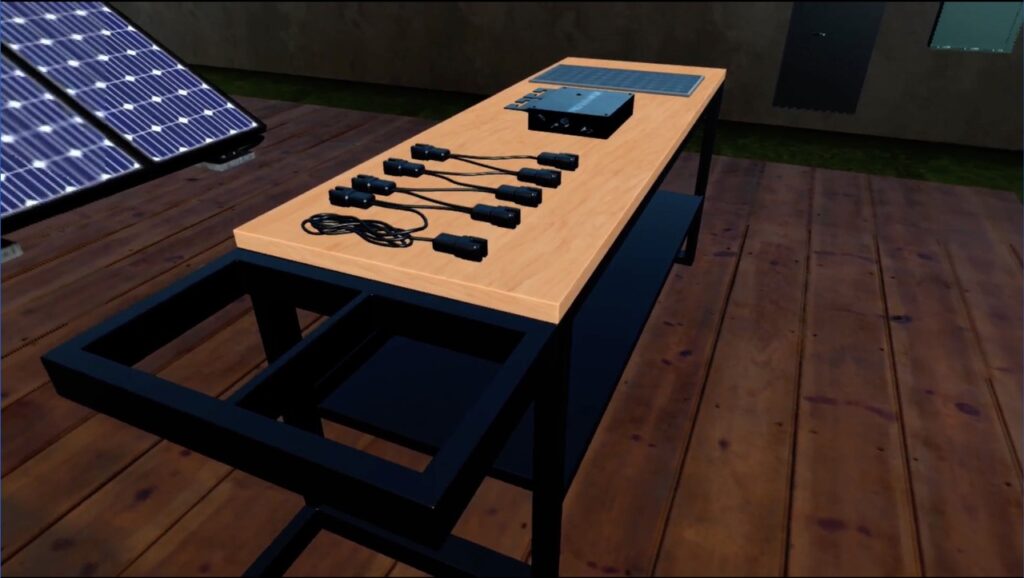DC charger an other PV components in VR environment.