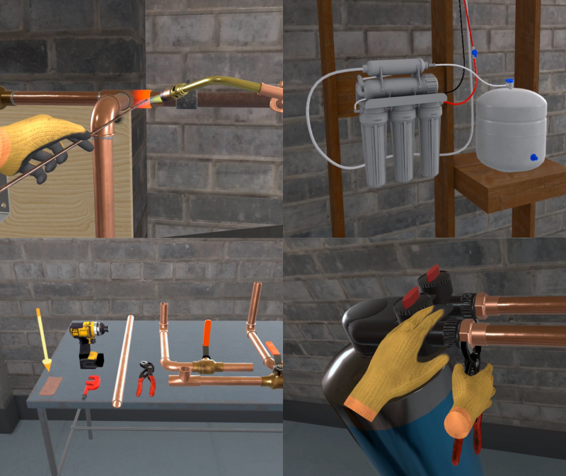 Collage of potable water supply treatment installations