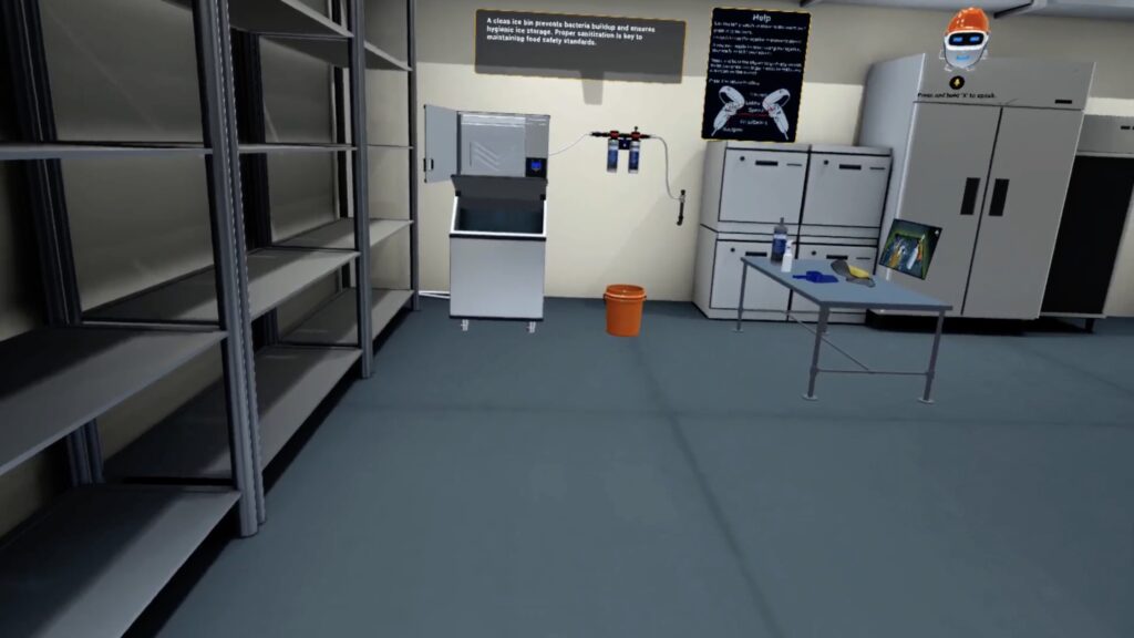 View of kitchen with ice machine in VR