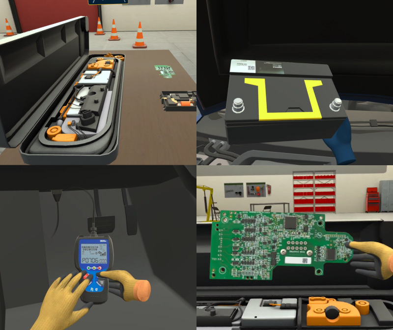 Immersive VR training session demonstrating Global Safety Standards for EVs as part of a certified electric vehicle course