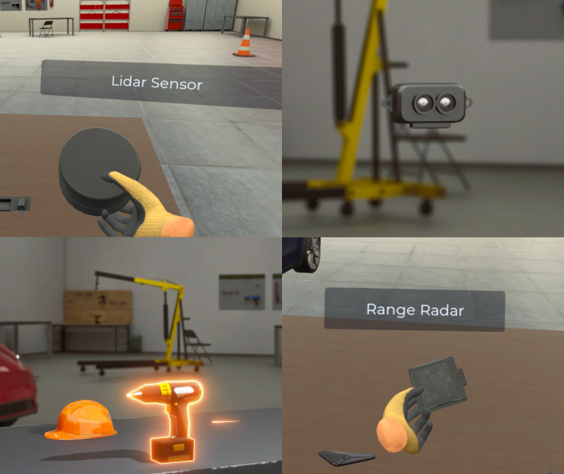Hands-on ADAS Sensors and Actuators Training with immersive VR for electric vehicle technician skill development